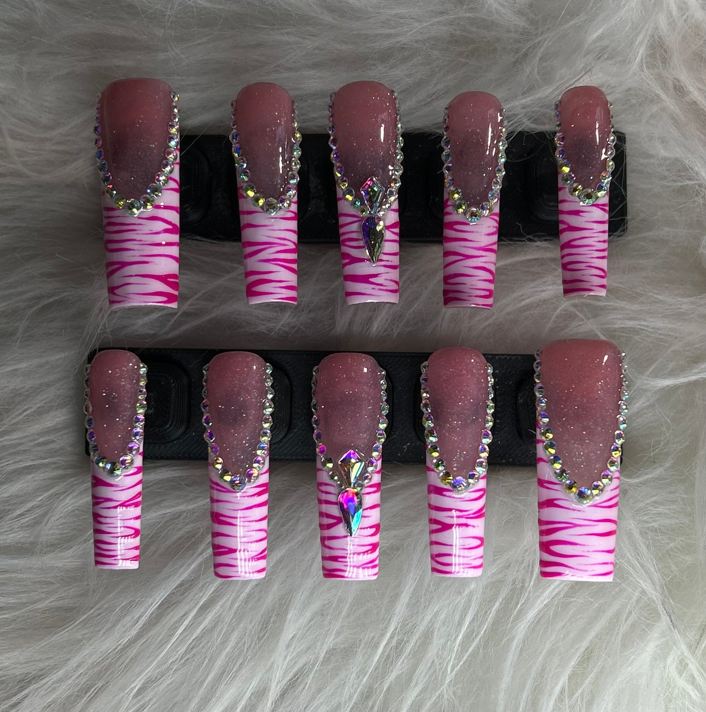Zebra bling | pink on pink