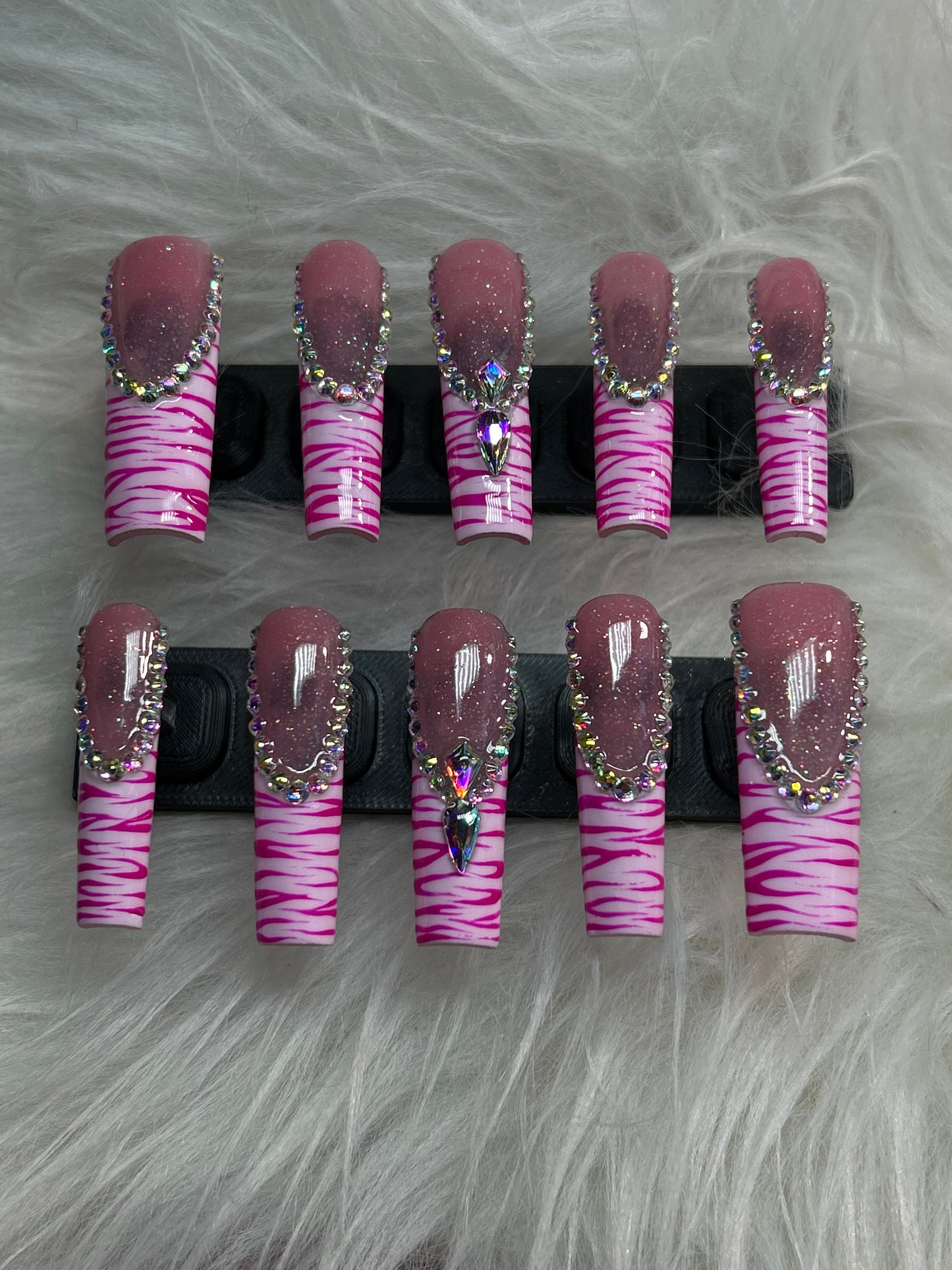 Zebra bling | pink on pink
