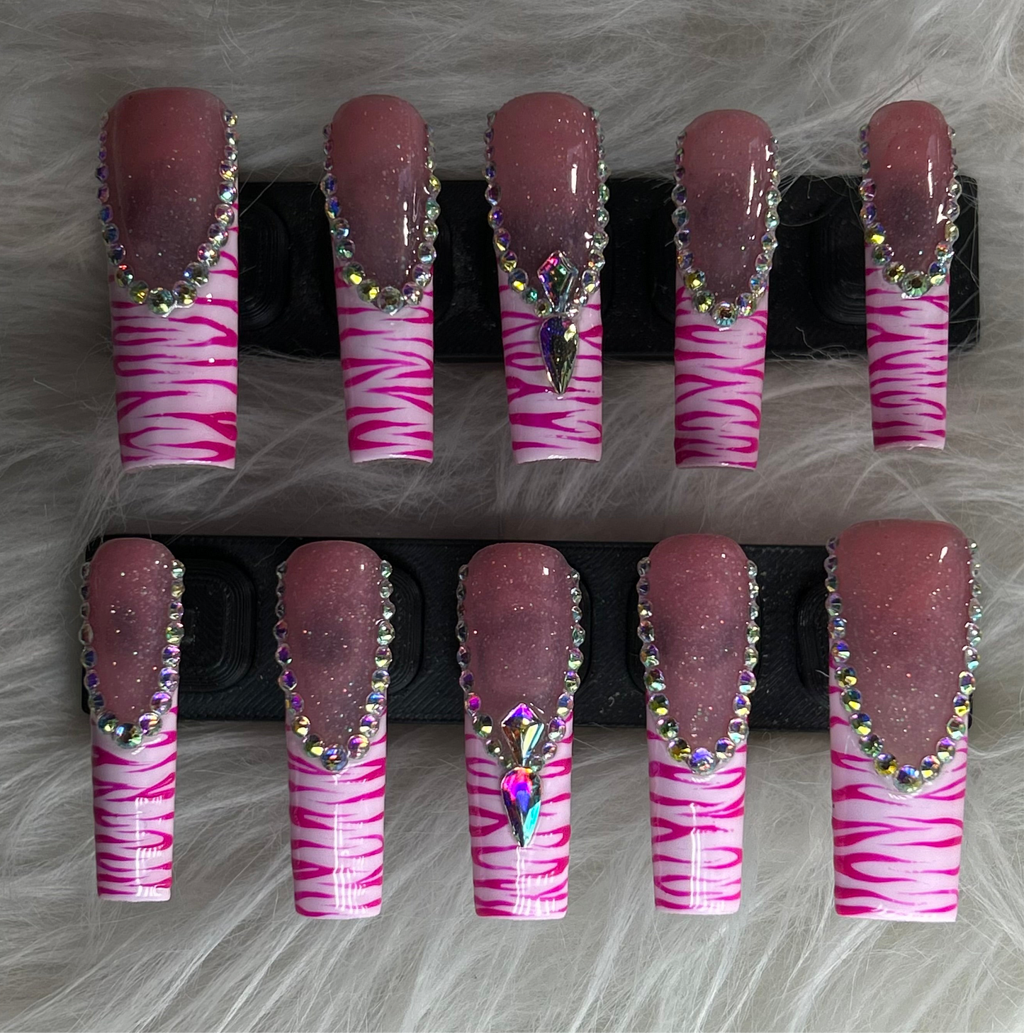 Zebra bling | pink on pink