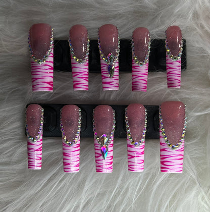 Zebra bling | pink on pink