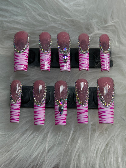 Zebra bling | pink on pink
