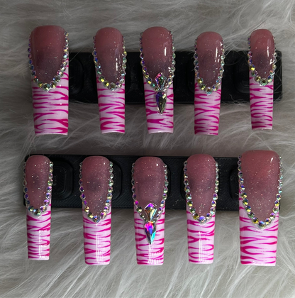 Zebra bling | pink on pink