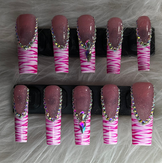 Zebra bling | pink on pink